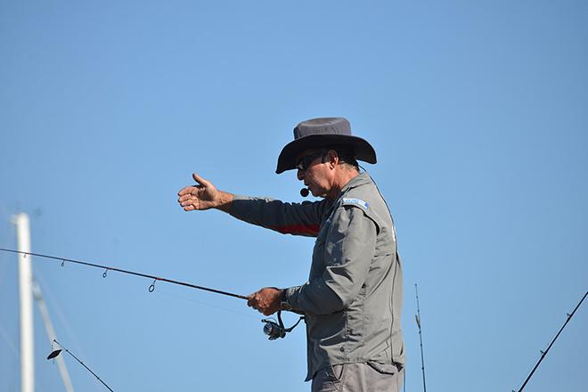 Seasoned fisherman Michael Cook says even experienced anglers will appreciate the chance to see fish react to lure-twitching techniques and actions inside the transparent mobile fish tank © Emma Milne